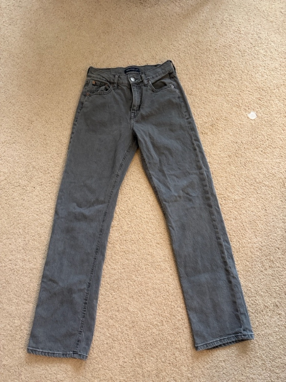 Aeropostale Women's High-Rise Straight Jeans - Charcoal Gray